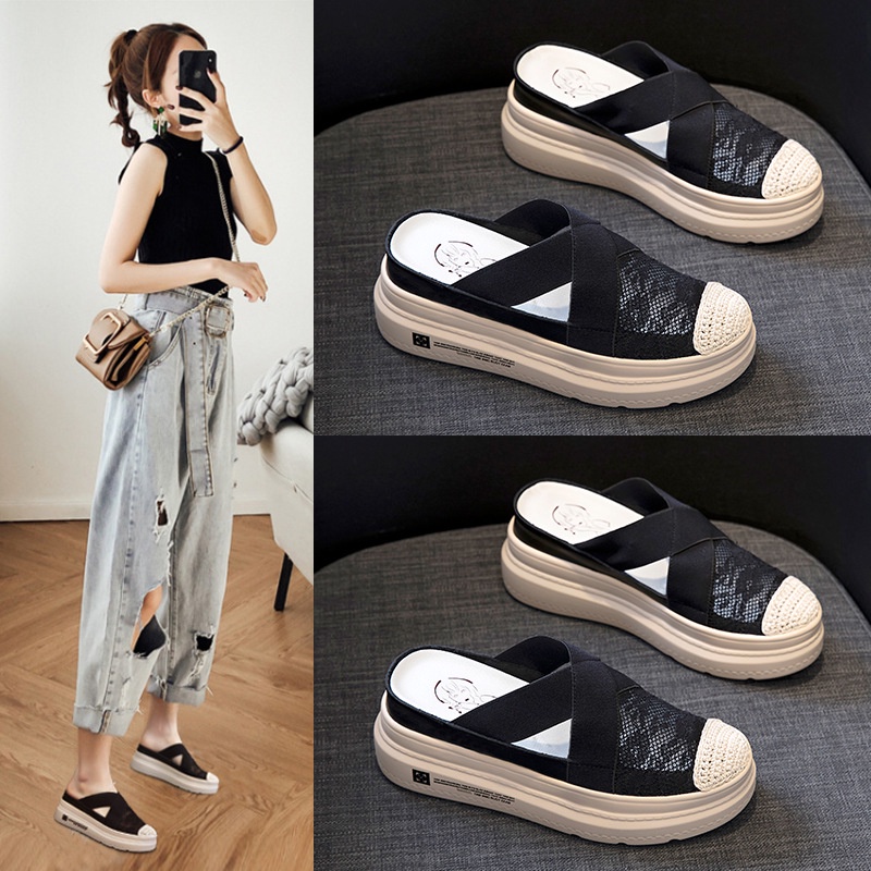 Giày Lười Đế Xuồng Tăng Chiều Cao Chống Trượt Thoáng Khí Phối Ren Phong Cách Mới Dành Cho Nữ 2021 | BigBuy360 - bigbuy360.vn
