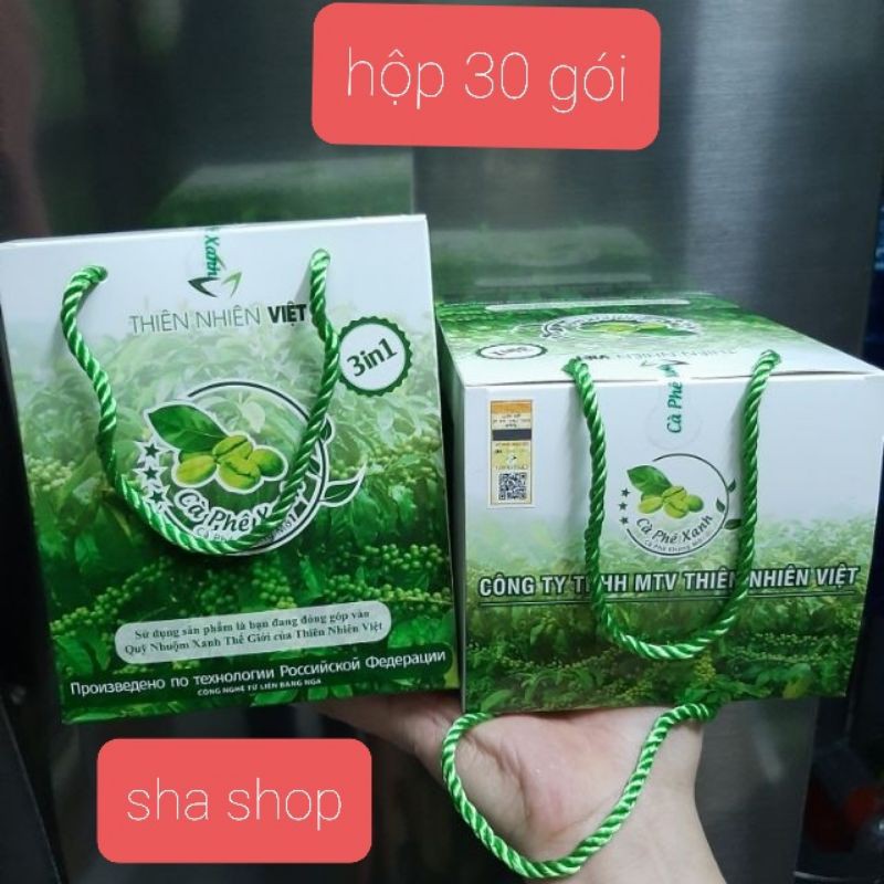 Cà Phê Xanh kháng mỡ hộp 30 gói chính hãng shahop