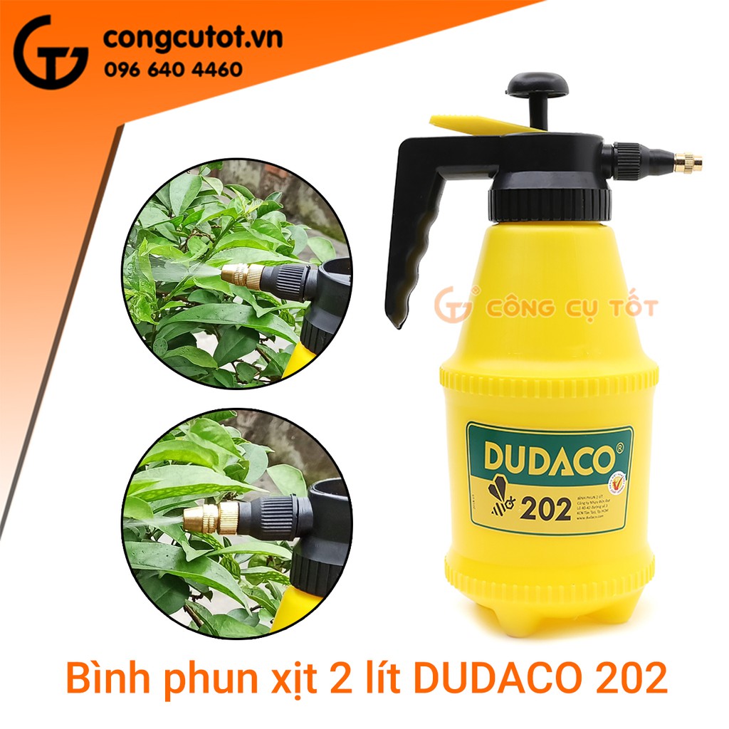 Bình xịt phun sương phun thuốc diệt muỗi 2 lít DUDACO 202 có lá gió dự phòng