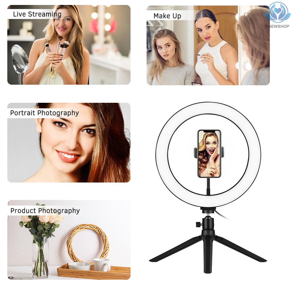 Vòng Đèn Led 10 Inch 3200k-5500k 3 Chế Độ Sáng Và 10 Cấp Độ Sáng Điều Khiển Từ Xa Kèm Giá Đỡ Điện Thoại Cho Chụp Ảnh | BigBuy360 - bigbuy360.vn