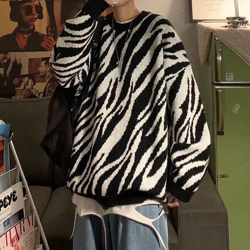 Áo Sweater Họa Tiết Ngựa Vằn Thời Trang Mùa Đông 2021 Cho Nam