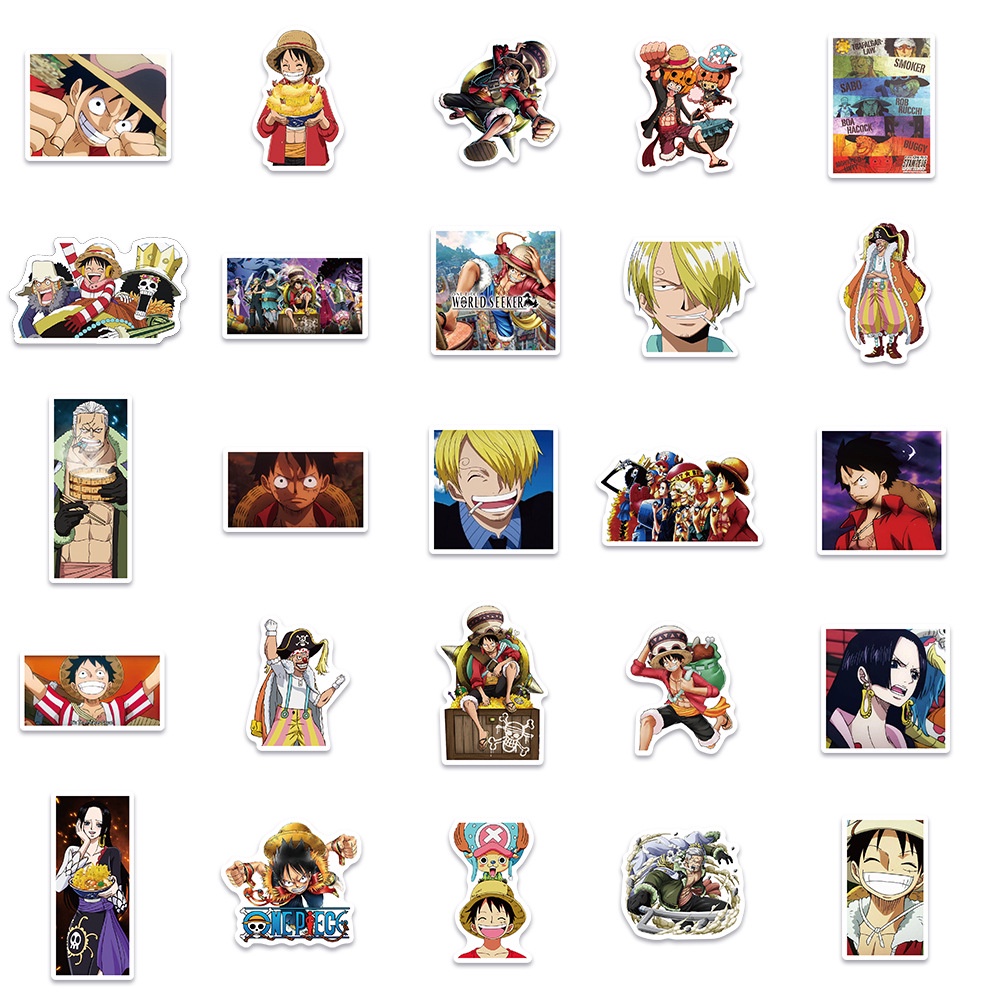 Set 50 miếng dán hình các nhân vật trong anime One Piece độc đáo sống động