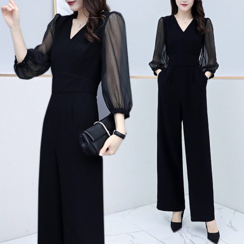 JUMPSUIT- Đồ Bay Đẹp-  CAO CẤP - HOT - SIZE CỰC CHUẨN  [tặng bút chì kẻ mày ]  - (ĐEN DÀI TAY PHỒNG)