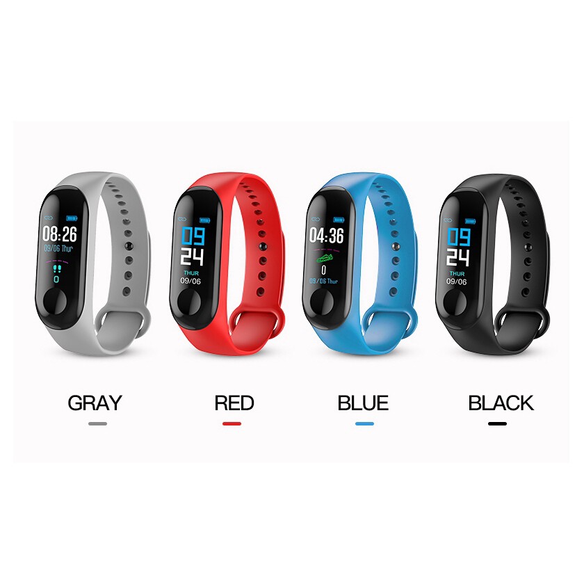 Vòng đeo tay thông minh M3 Plus kết nối Bluetooth theo dõi sức khỏe
