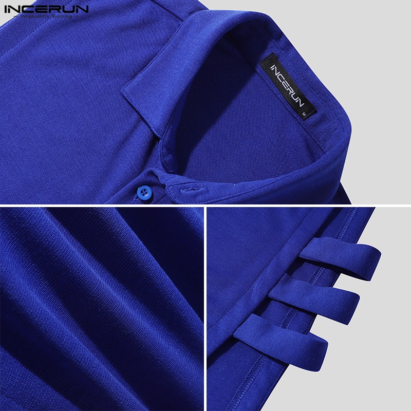 INCERUN Áo Sơ Mi Không Tay Thiết Kế Khoét Lỗ Thời Trang Cho Nam