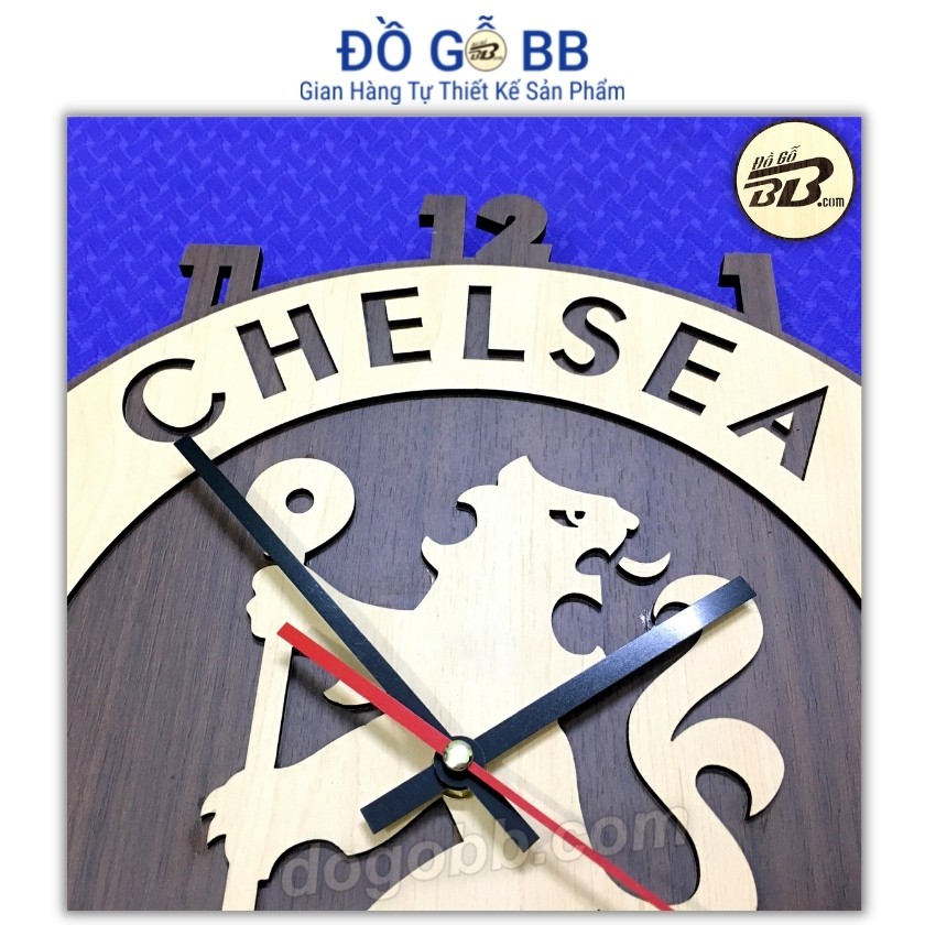 Đồng Hồ Bóng Đá Logo Chelsea (Đồng Hồ Chelsea) Bằng Gỗ Treo Tường Bền Rẻ Đẹp - Đồ Gỗ BB