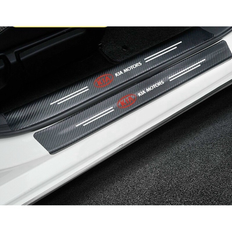 Sét 9 miếng dán bậc cửa  có vân carbon dán full keo chống trầy tốt- Đủ các hãng xe
