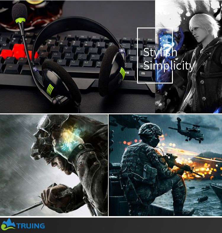 PC Tai Nghe Chơi Game Giảm Tiếng Ồn Đầu Cắm 3.5mm