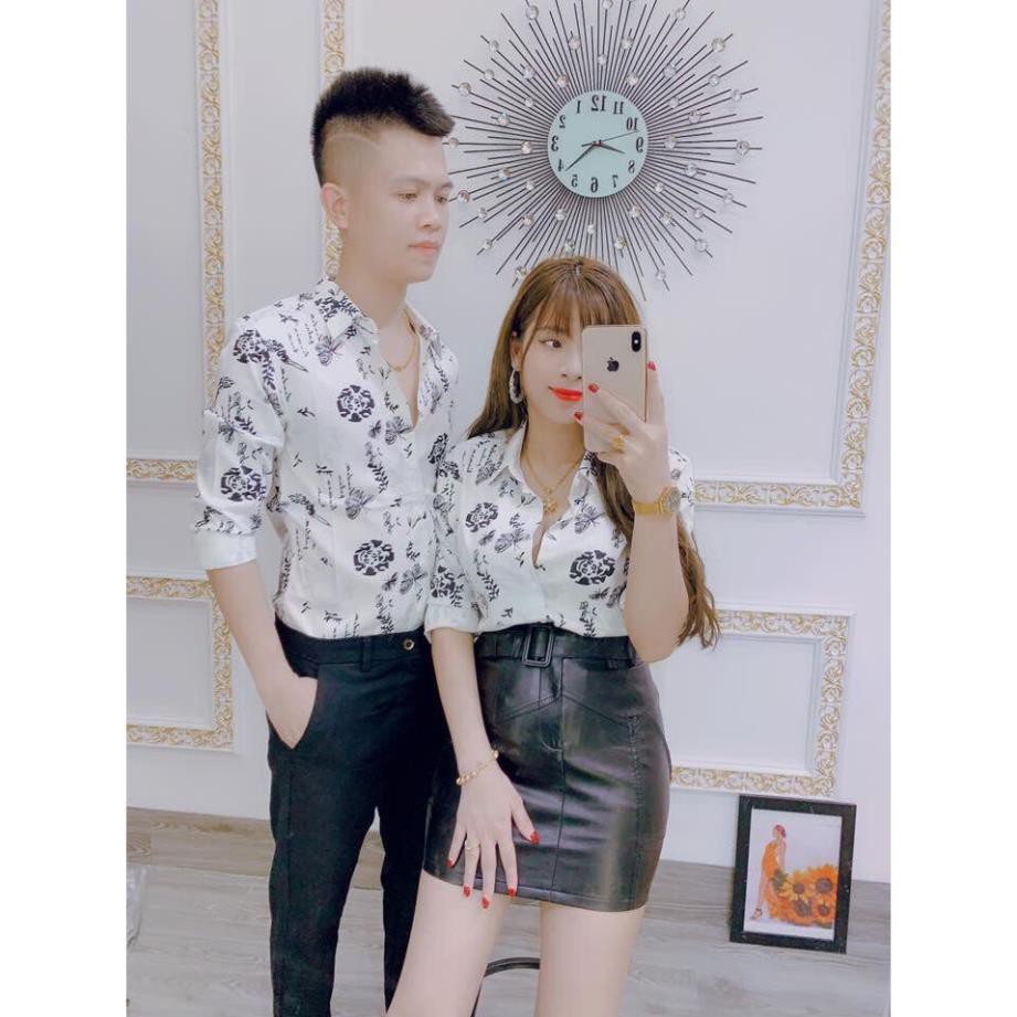 LQ Fashion - Áo Sơ mi Nam Nữ in hoạt tiết hoa lá 3D đầy ấn tượng, PC Hàn Quốc ་