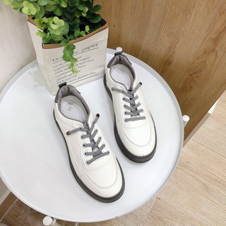 Giày Sneakers Nữ Chất Da Thật Siêu Mềm Đế 3p