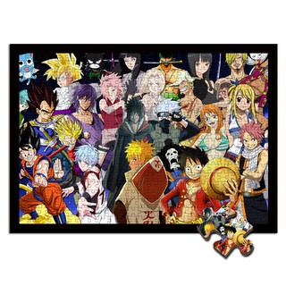 Bộ Đồ Chơi Xếp Hình 300 / 500 / 1 / 000 Mảnh Hình Naruto Bằng Gỗ