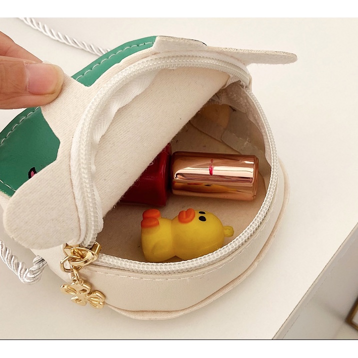 Túi đeo chéo mini cho bé trai bé gái Hạ Băng Designs, túi xách mini trẻ em đựng tiền điện thoại - Hình Con Bò