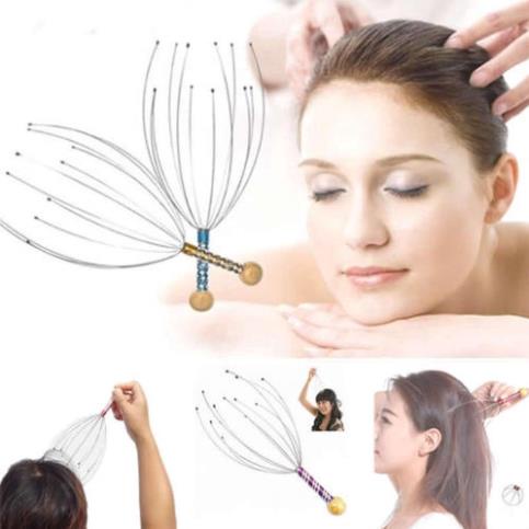 Cây massage đầu 💖FREESHIP💖 dụng cụ mát xa da đầu thư giãn thiết kế nhiều màu sắc độc đáo