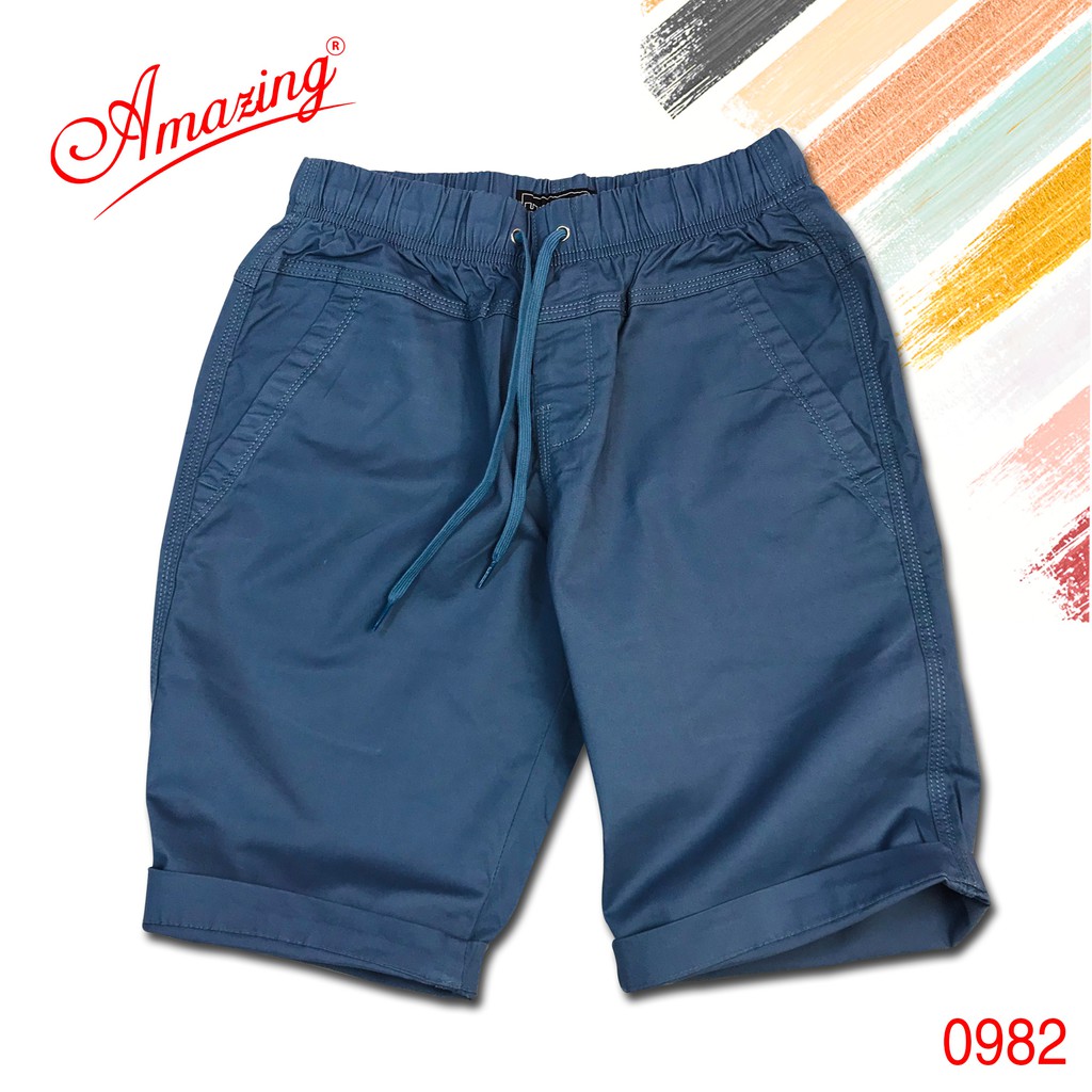 Big size, short kaki lưng thun unisex, quần sọt nam thương hiêu Amazing, phong cách thể thao | BigBuy360 - bigbuy360.vn