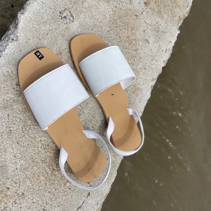 dép xăng đan nữ đế kem sữa size từ 34 đến 40