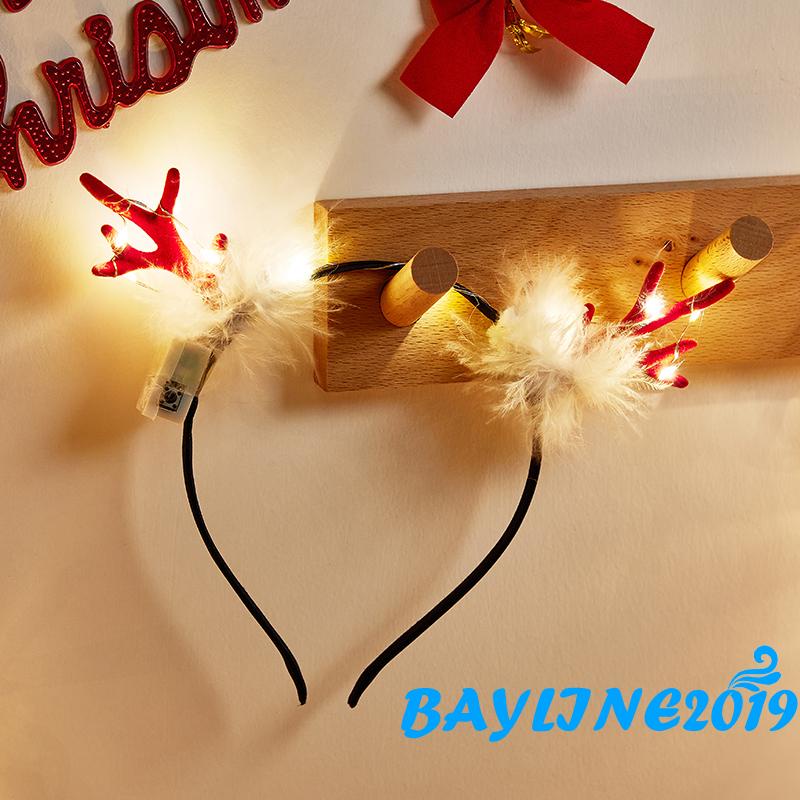 Băng Đô Hình Sừng Hươu Phát Sáng Phong Cách Giáng Sinh Tinh Tế Cho Nữ