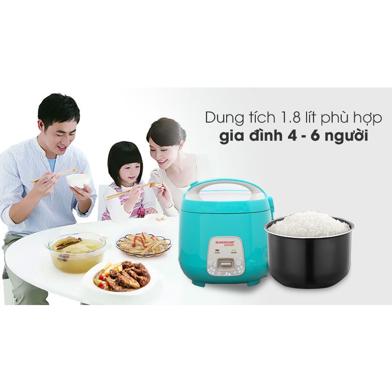 [Mã ELHADEV giảm 4% đơn 300K] Nồi cơm nắp gài Sunhouse Mama 1.8 lít SHD8652G - Mới - Bảo Hành Chính Hãng 12 Tháng