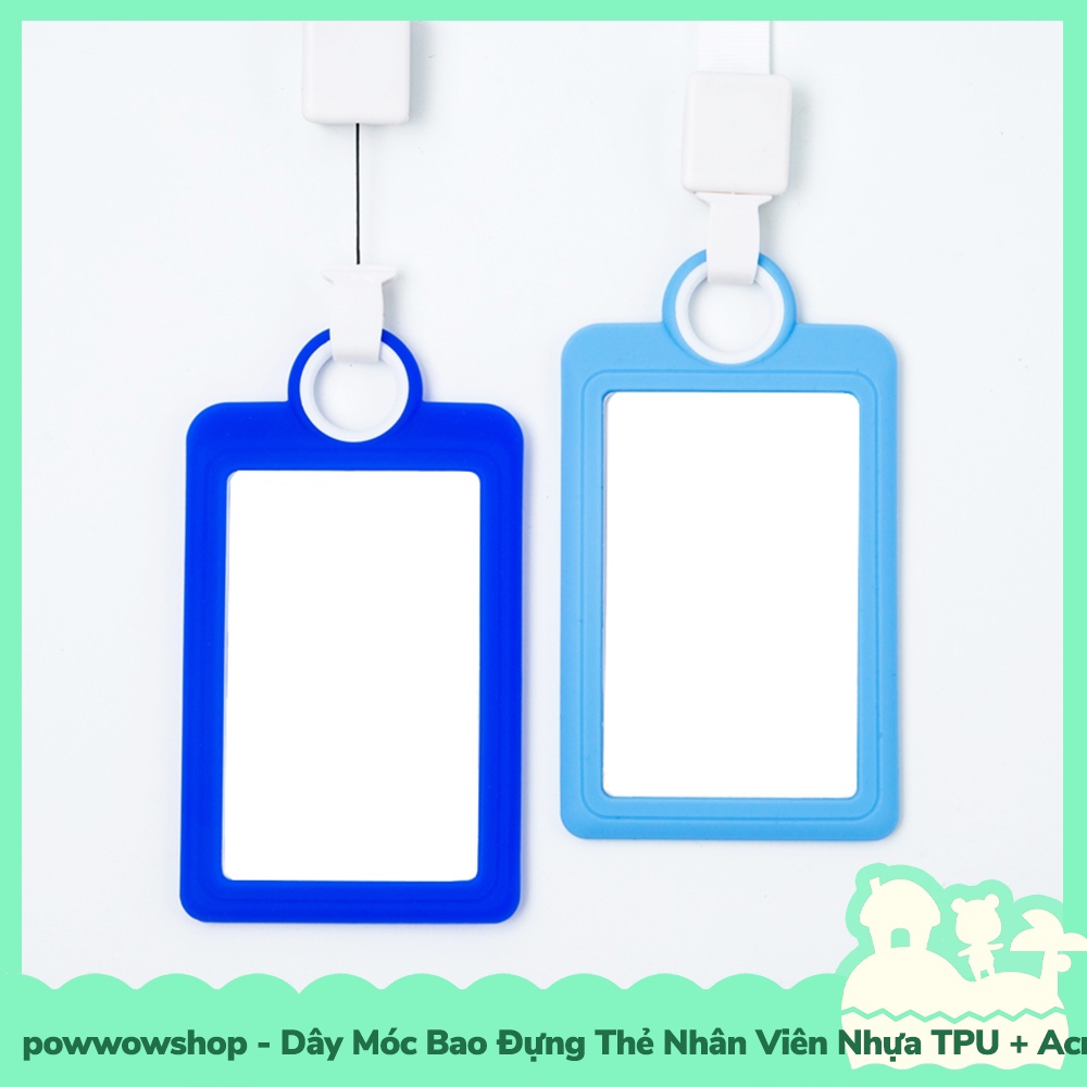 [Sẵn VN - Hỏa Tốc] Dây Móc Kéo Bao Đựng Thẻ Nhân Viên Nhựa TPU Dẻo + Acrylic Mẫu Đơn Giản Simple Colorful