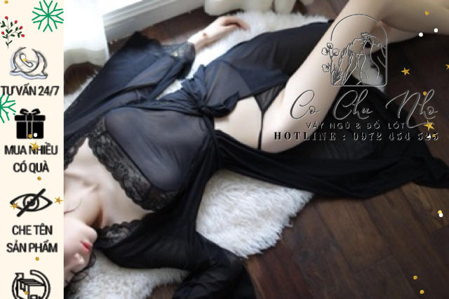 LL284 - Áo choàng ngủ ren xuyên thấu ( bán lẻ ) set choàng ren sexy gợi cảm- cô chủ nhỉ chuyên sỉ