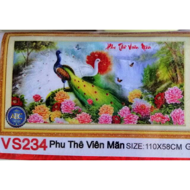 Tranh đính đá Phu Thê Viên Mãn Vs234 (110x58) chưa đính