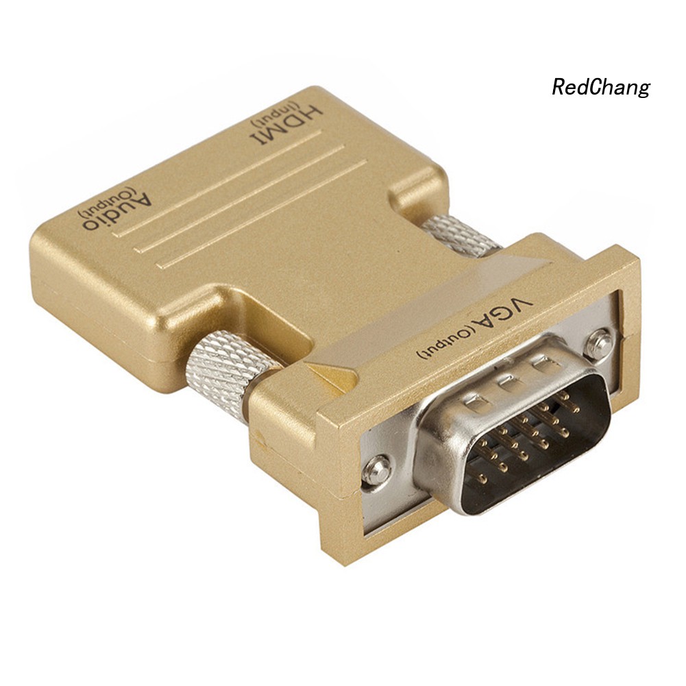 -SPQ- 3.5mm Portable 1080P HDIM to VGA Adapter Converter with Audio Output Cable Wire
