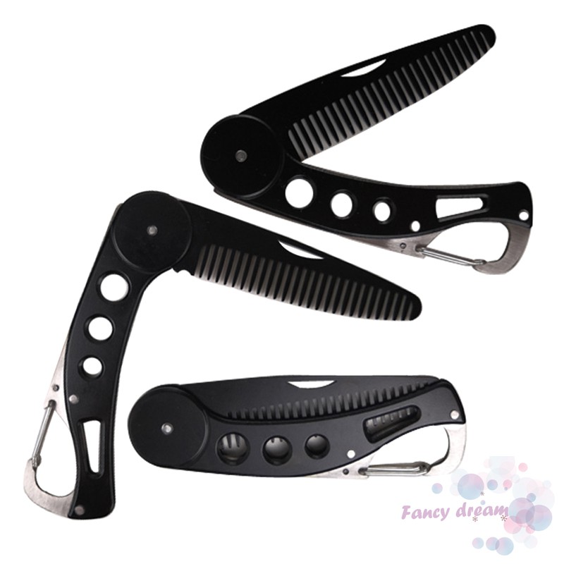 (Hàng Mới Về) Lược Chải Râu Bỏ Túi Có Móc Khóa Bằng Thép Không Gỉ