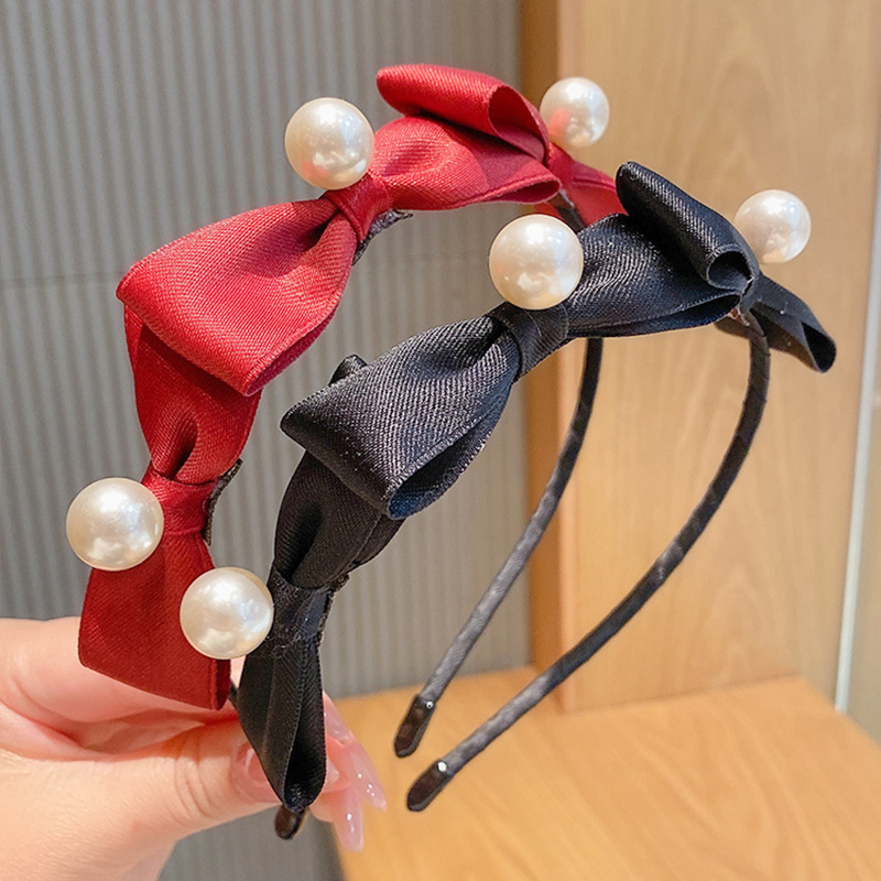 Băng Đô Đính Nơ Vải Satin Phong Cách Hàn Quốc