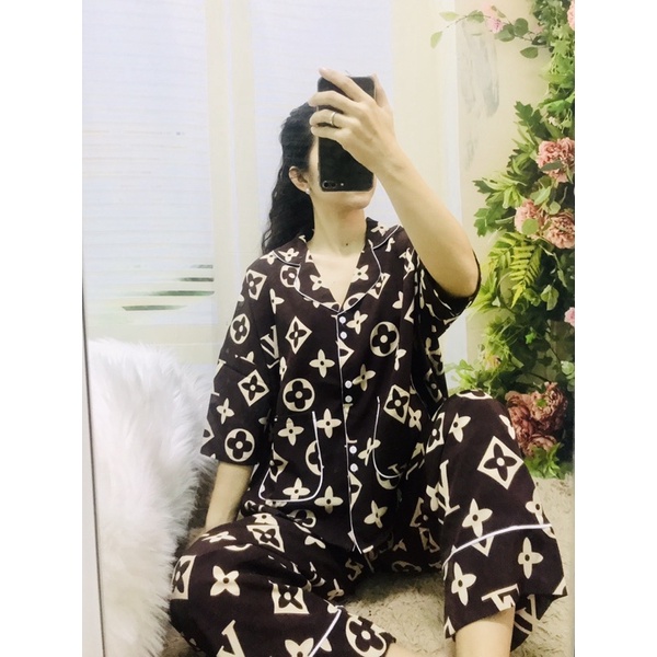 Đồ bộ lụa tay dơi quần dài