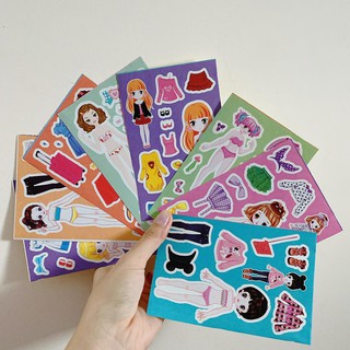 Sticker Doll phong cách 90s - hình dán thay quần áo búp bê