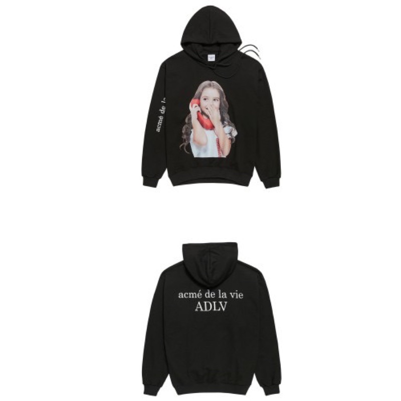 [Nỉ bông cao cấp] Áo hoodie ADLV nam nữ in hình bé cầm điện thoại