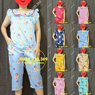 Đồ bộ mặc nhà gấm phối kiểu cổ đẹp nhiều màu