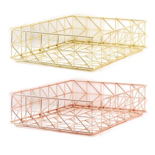 Khay A4 kim loại rose gold