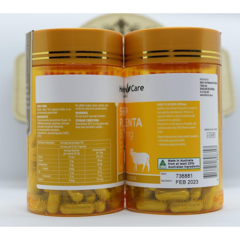 [Mã 77FMCGSALE giảm 8% đơn 500K] Nhau Thai Cừu [Úc] Sheep Placenta Healthy Care 5000mg - 100 viên | BigBuy360 - bigbuy360.vn