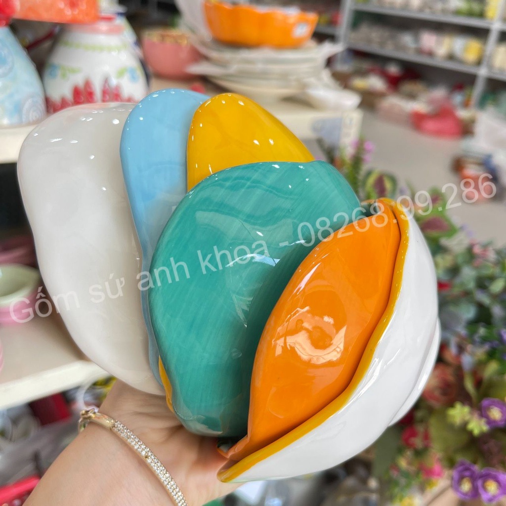 Bát Đĩa sứ Decor Chén Dĩa Sứ Dễ Thương Cute Cao Cấp bát chấm, bát ăn dặm đuôi cá cho bé xinh yêu.