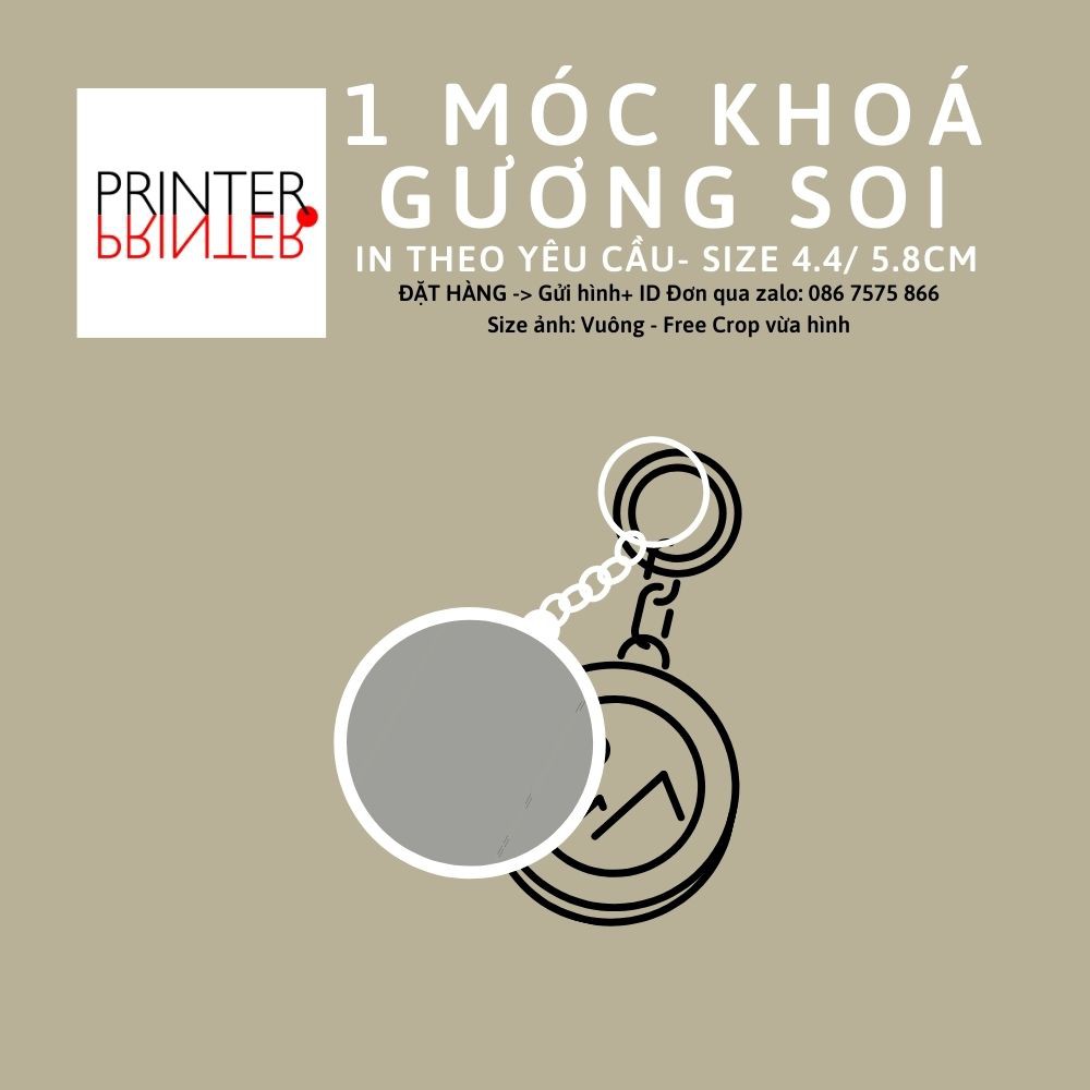 10 MÓC KHÓA GƯƠNG IN THEO YÊU CẦU