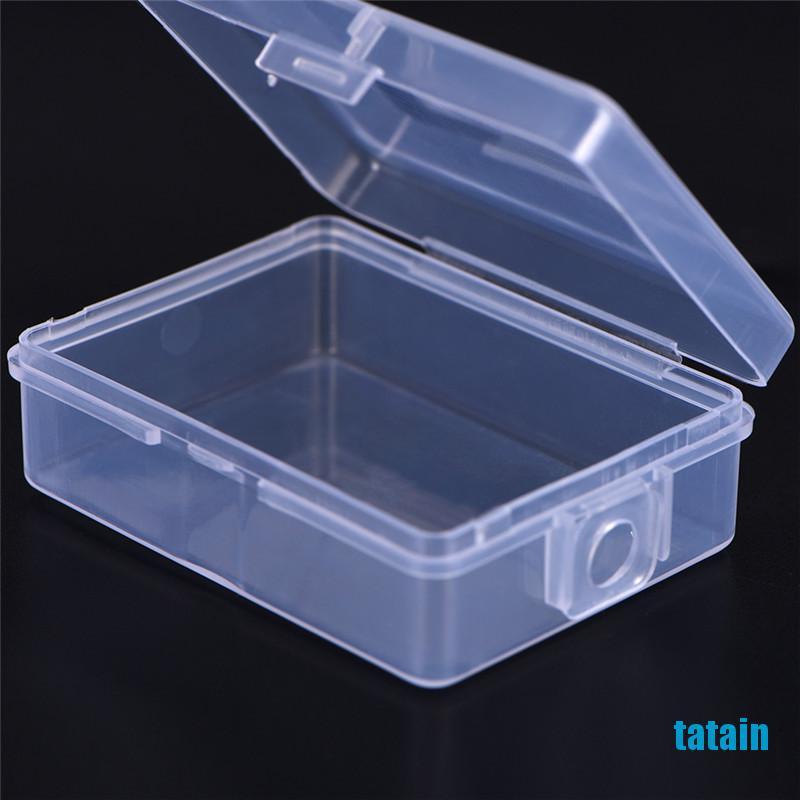 Set 2 hộp đựng bằng nhựa trong suốt hình vuông đựng đồ đa năng tiện dụng