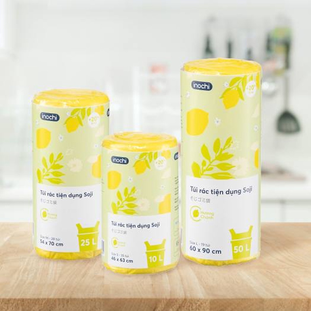 Túi đựng rác tự phân hủy Inochi Có Quai 10L 25L 50L