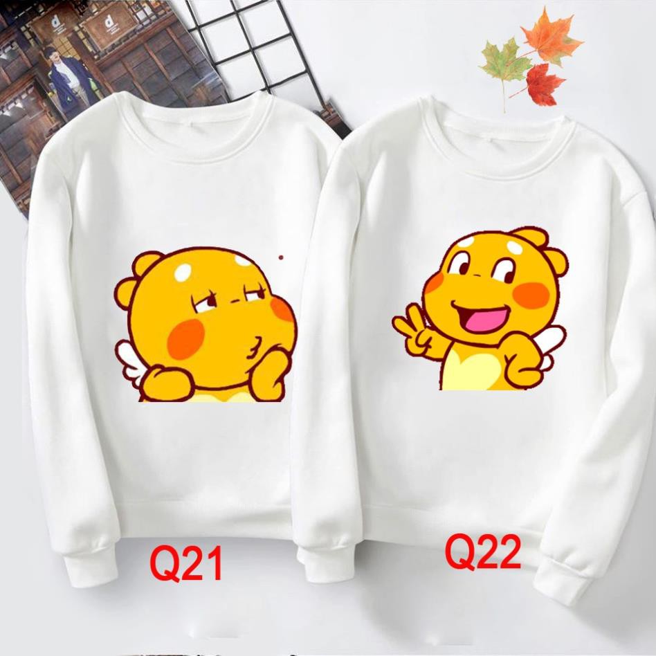 (SALE 50%) Áo nỉ đôi sweater nam nữ, áo cặp cute - ÁO ĐÔI QOOBEE MÙA ĐÔNG VNXK