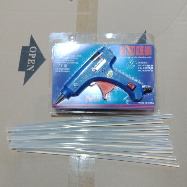 Súng + 10 cây keo nóng nhỏ dài 28cm