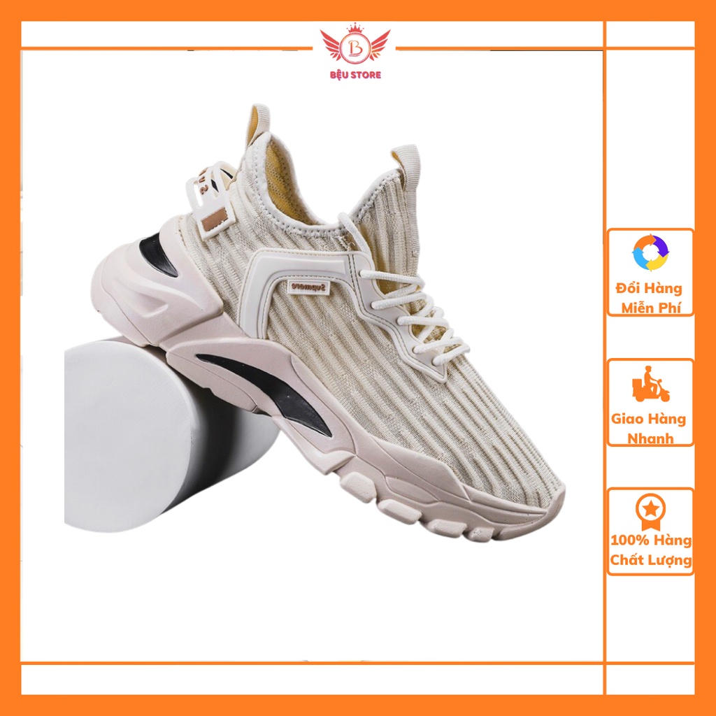 Giày Nam Thể Thao ⚜️Bệu Store⚜️ Giày thể thao vải dệt co dãn 4 chiều đế tăng chiều cao phong cách cá tính trẻ trung