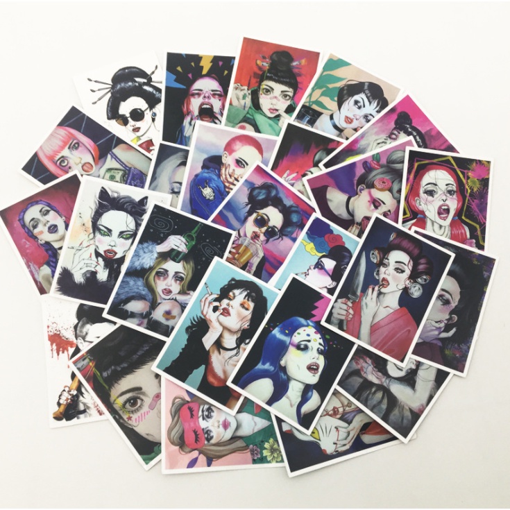 Sticker SEXY GIRL PHỐ TÀU nhựa PVC không thấm nước, dán nón bảo hiểm, laptop, điện thoại, Vali, xe