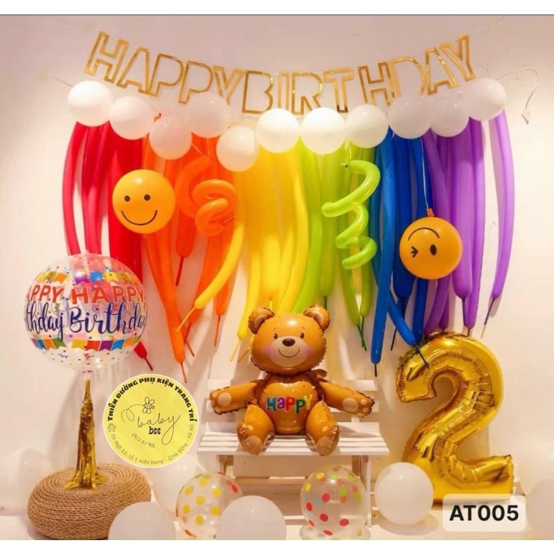 Set bong bóng tròn, dài trang trí tiệc sinh nhật cho bé nhiều mẫu AT - Baby Bee