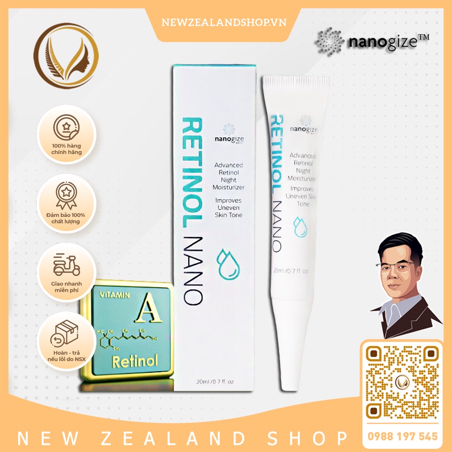 Kem ngừa mụn giảm nám, chống lão hóa Nanogize Retinol Nano 20ml