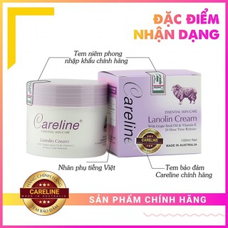Kem dưỡng ẩm cừu Careline Lanolin Cream 100ml của Úc