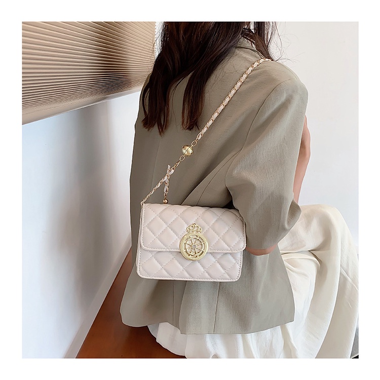 Túi đeo chéo JASMIN NOIR họa tiết caro dây xích thời trang cho nữ
