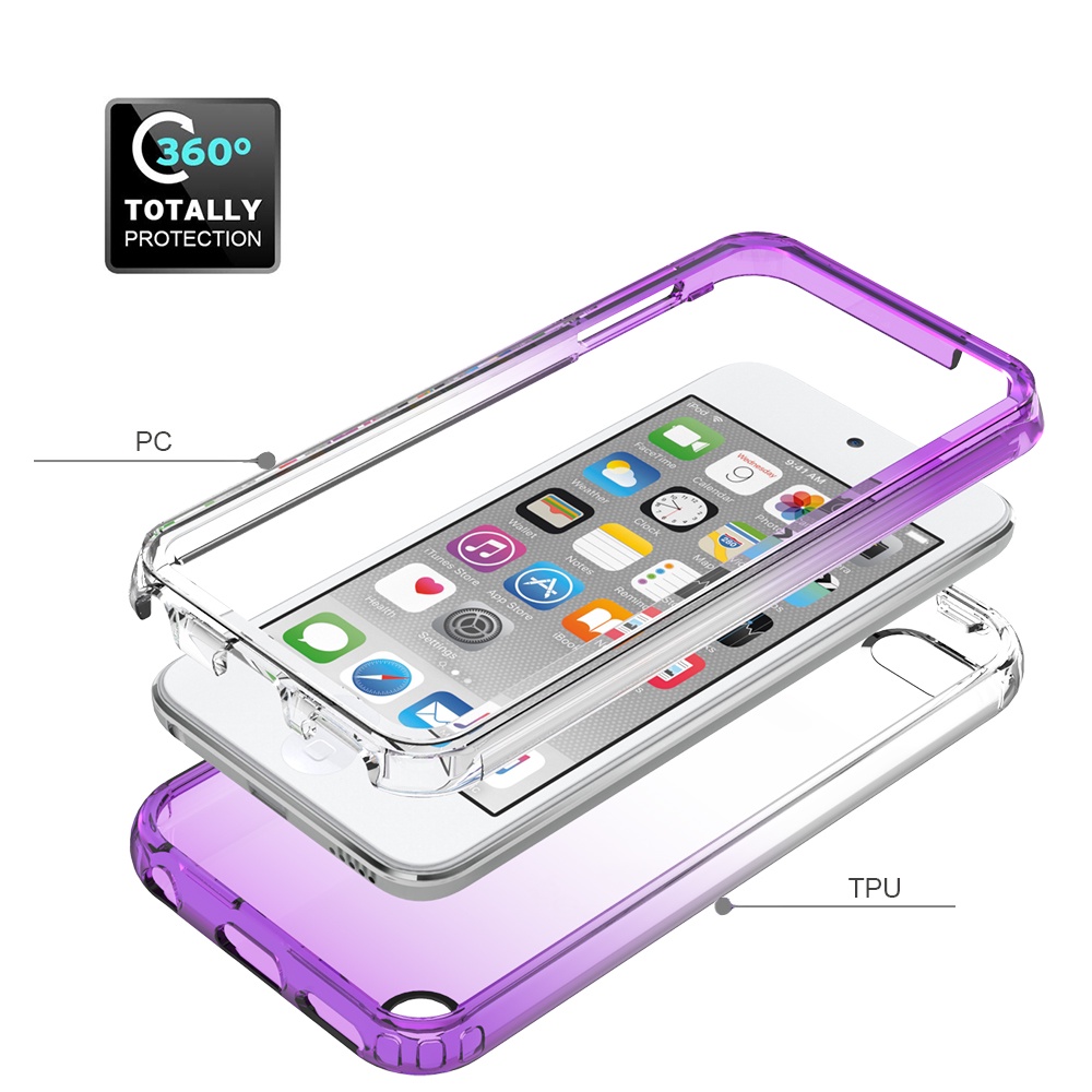 Ốp Lưng Chống Sốc Trong Suốt Màu Gradient Cho ipod Touch 7 6 5 Th