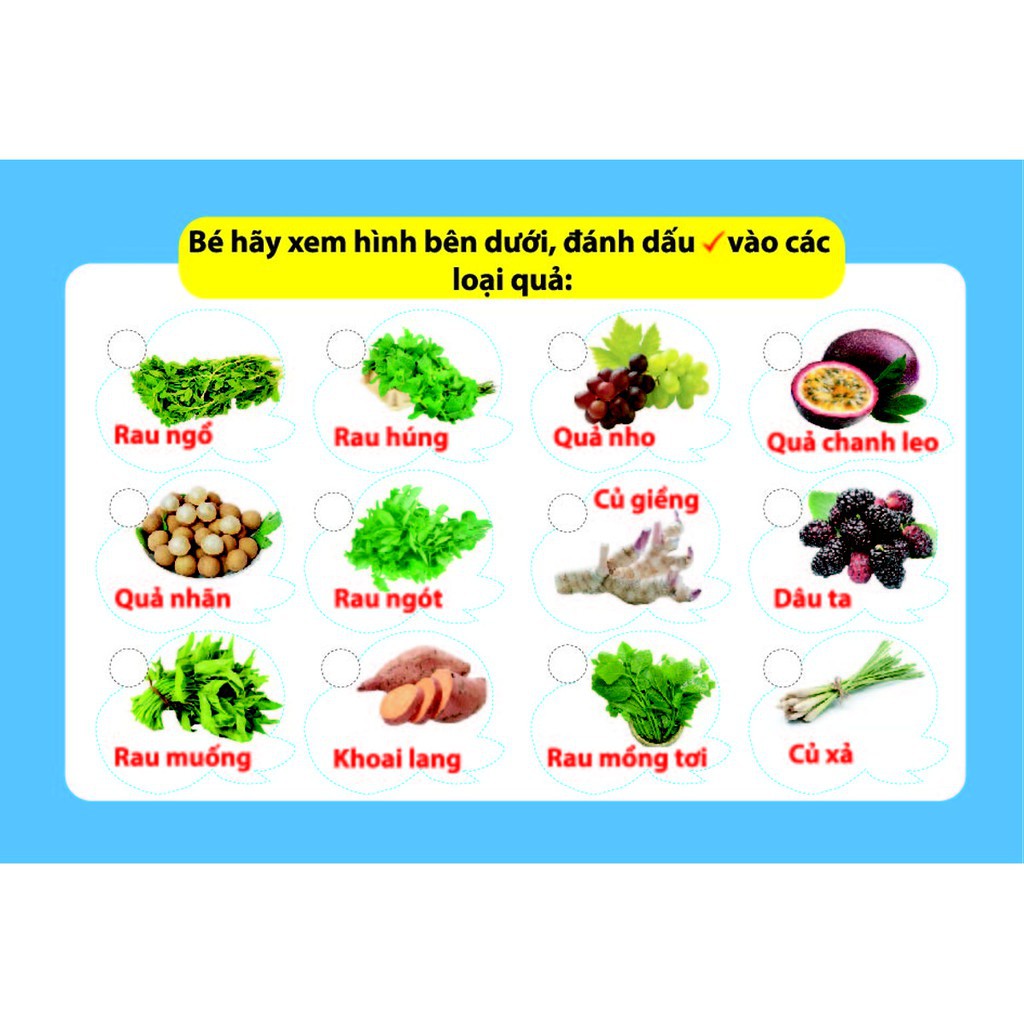Thẻ Flash Card Thông Minh Bé Nhận Biết Rau Củ Quả