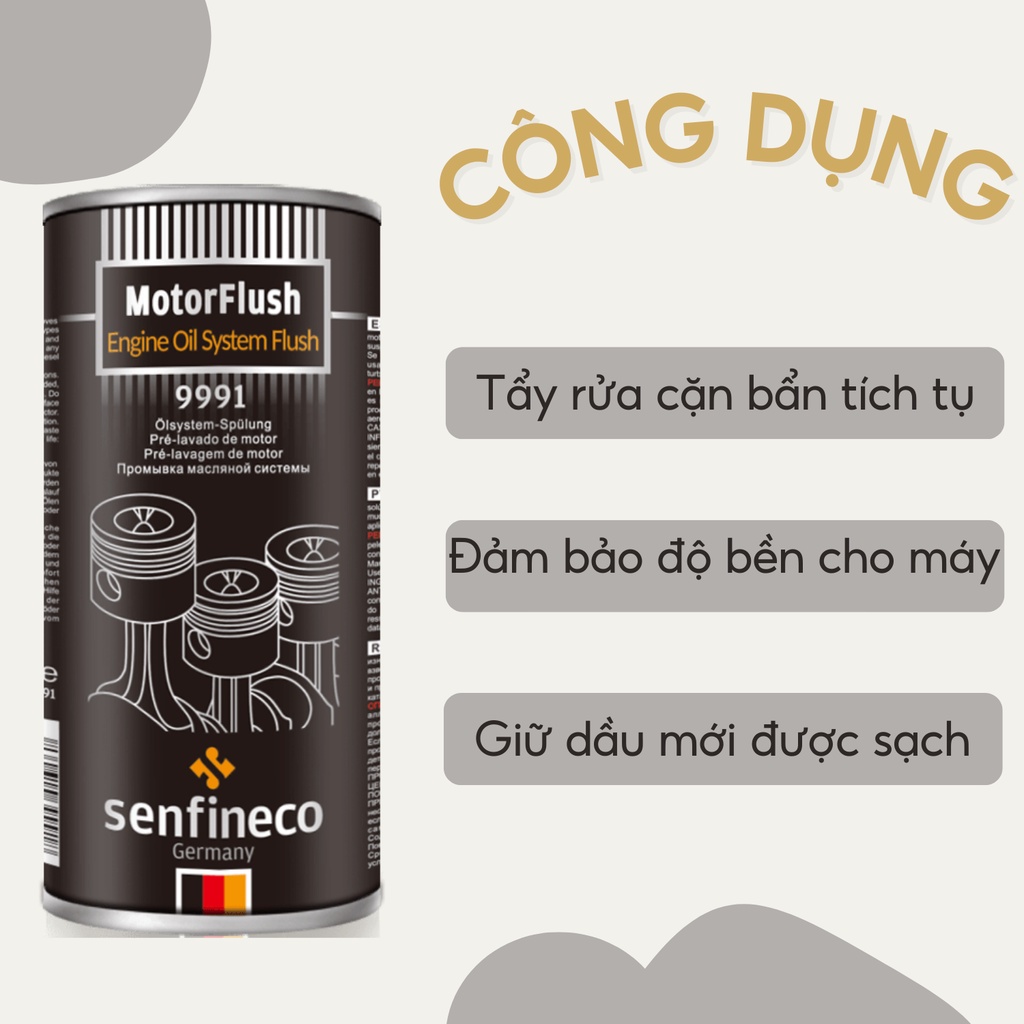 Súc rửa động cơ ô tô Senfineco 9991 motor llush engine oil system flush 443ml