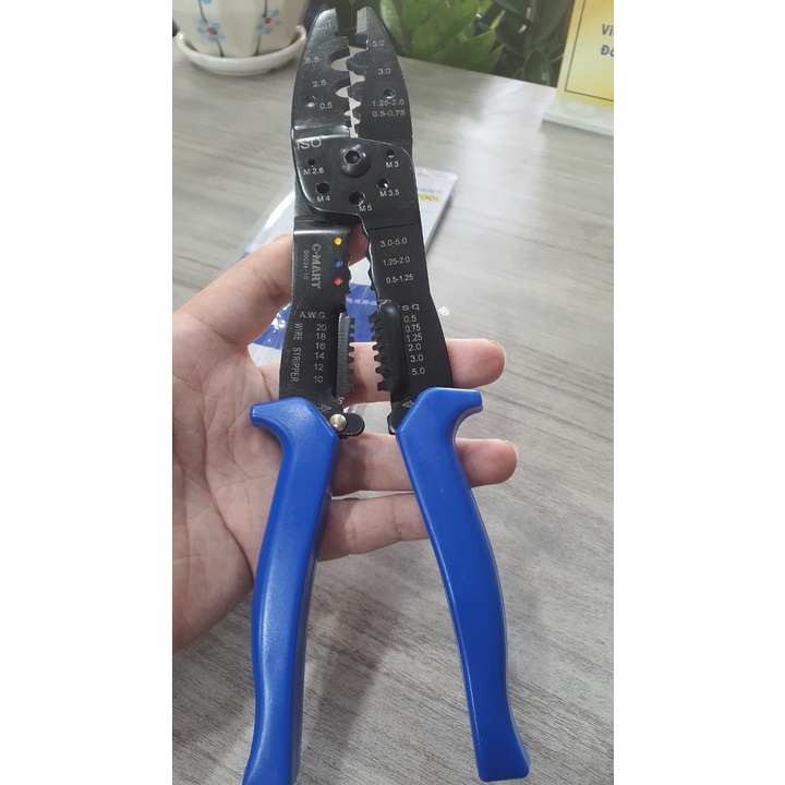 Kềm cắt tuốt bấm cos dây điện C-Mart B0034-10