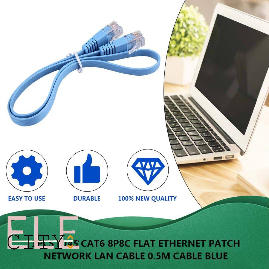 1 Dây Cáp Mạng Lan Rj45 Cat6 8p8c 0.5m Màu Xanh Dương